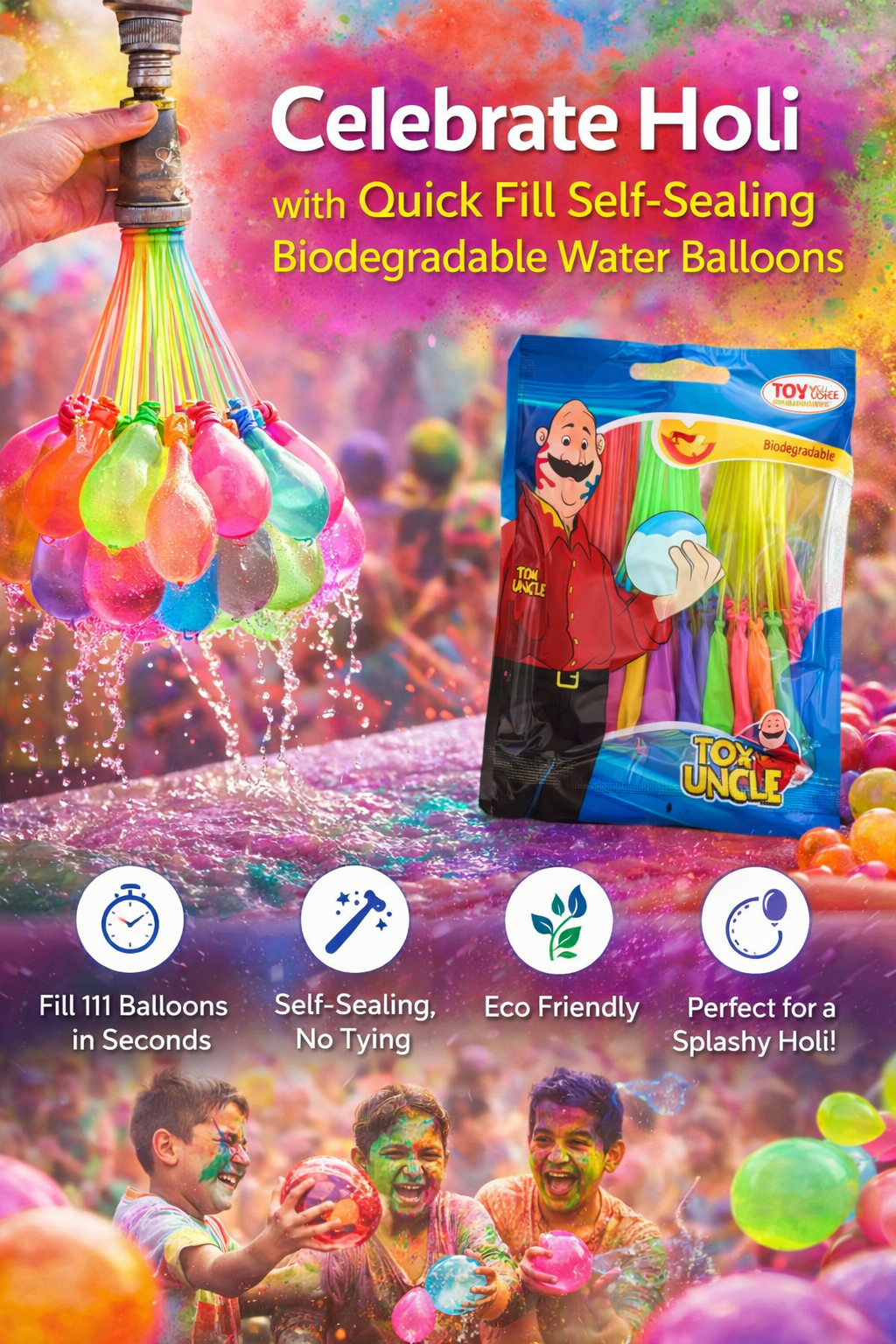Quick Fill Self Sealing Magic Biodegradable Rapid fill Bomb Water Baloon